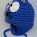 Cappellino neonato topino realizzato uncinetto lana baby blu