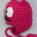 Cappellino neonato topino realizzato uncinetto morbida lana baby rosa fucsia