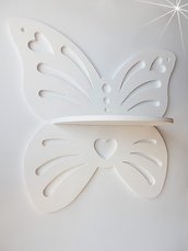 Mensola Forma di Farfalla Traforata (Bianco)