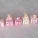 cake topper cubi con orsetti in scala di rosa 8 lettere 8 cubi personalizzabile 