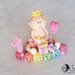 Cake topper auguri principessa su cubi arcobaleno personalizzabile 