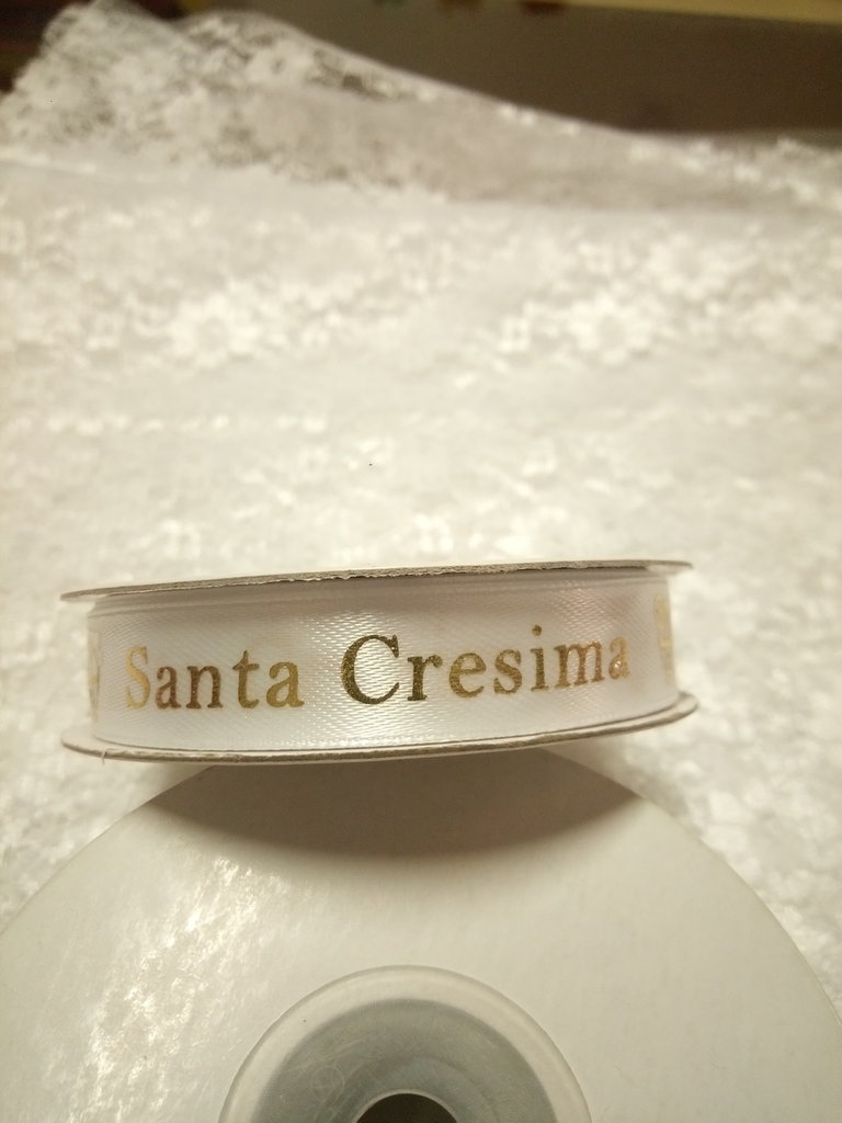 NASTRO CRESIMA IN RASO BIANCO mm 10 x mt 25