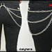 Catena tripla bilaterale per pantaloni donna, in maglia forzatina colore argento, 3 fili di catena per lato, idea regalo - Italyhere