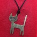 collana con gattino in bronzo