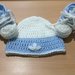 Cappellino e scarpette cotone   NEONATO  uncinetto tipo adidas