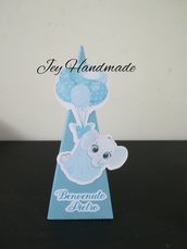 Triangolo battesimo nascita confetti segnaposto bomboniera elefante elefantino
