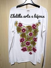 T-Shirt dipinta a mano ( Elelilla arte e bijoux)