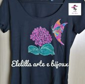 T-Shirt dipinta a mano ( Elelilla arte e bijoux)