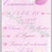 Invito digitale dolce angelo con cuore prima comunione rosa digitale e stampabile, personalizzabile