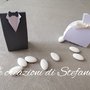 18 coppie di scatoline porta confetti a forma di vestiti sposi per segnaposto