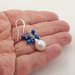 orecchini pendenti perla bianca barocca keshi e pietre dure lapislazzuli