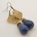 orecchini pendenti goccia pietra dura blu giada regalino amica
