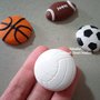 Ciondolo pallone palla calcio rugby pallavolo basket fimo