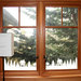 Adesivo natalizio striscia con casette e abeti per vetri finestre