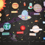 Pannello educativo-sistema solare in feltro e pannolenci- kit gioco feltro