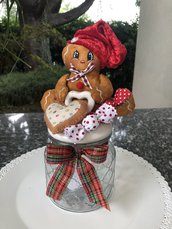 Natale - barattolo porta caramelle con ginger