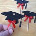 12 cupcake toppers laurea tocco nero glitter e rosso per decorare tavolo torta confettata dolci decorazioni tema laurea medicina ingenieria economia lingue musica giurisprudenza addobbi festa cappello di laurea