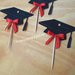 12 cupcake toppers laurea tocco nero glitter e rosso per decorare tavolo torta confettata dolci decorazioni tema laurea medicina ingenieria economia lingue musica giurisprudenza addobbi festa cappello di laurea