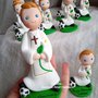 Statuina grande cake Topper fimo Comunione calcio