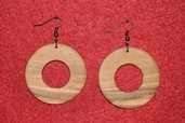 orecchini a cerchio in legno d'ulivo (cod.004)