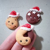 Segnaposto Natale Biscotti sorridenti- ciondolo fimo