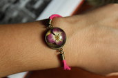 bracciale fucsia con ortensia