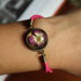 bracciale fucsia con ortensia