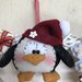 NATALE - ghirlanda a cuore bianca con pinguino e scritta Merry Christmas