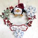 NATALE - ghirlanda a cuore bianca con pinguino e scritta Merry Christmas