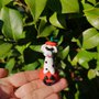 Decorazione per Halloween cane dalmata nella zucca, miniatura cane dalmata per regalo per amante dei cani, scultura cane dalmata