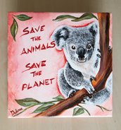 Mattonella Koala dipinta a mano