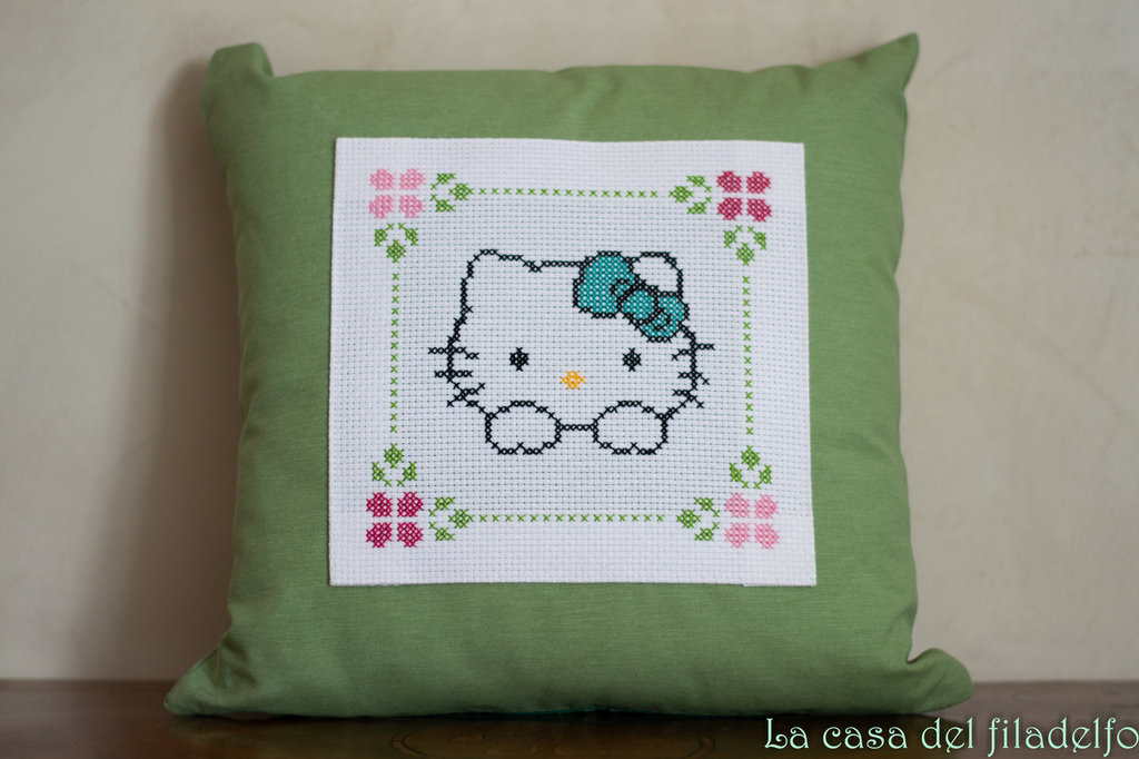 Regalo Creativo Fatto A Mano Set Creativo Adulti Cross Stitch Kit VERVACO Kit Cuscino Punto Croce Gatti Su Un Ramo Set Ricamo Principianti Cuscini Gobelin Decorativi Ca. 40 X 40 Cm Accessori - 4