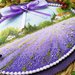 Decorazione da pareti con ricamo "Campo di lavanda". Idea regalo.