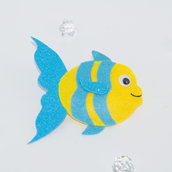 Il pesciolino a righe, pesce i pannolenci, 11 x 11 cm