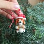 Decorazione natalizia personalizzata con cane beagle con il nome sull'osso, addobbi per albero di natale con cane beagle
