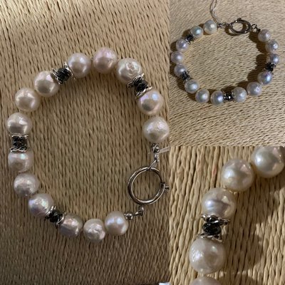 Bracciale di Perle Barocche e Acciaio Bracciale di Perle Barocche e Acciaio