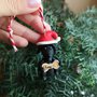 Decorazione natalizia personalizzata con cane levriero con il nome sull'osso, addobbi per albero di natale con cane levriero italiano
