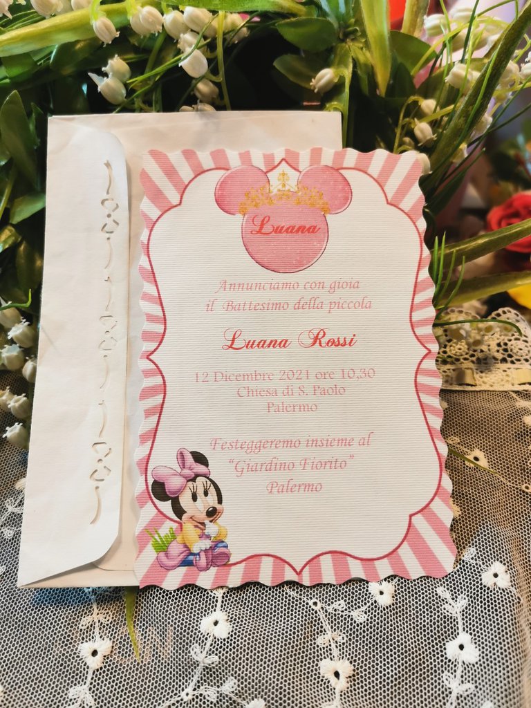 Invito Battesimo Minnie - Feste - Biglietti e inviti - di Hand Made