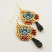 orecchini pendenti grandi tessitura perline colori autunno fatti a mano regalo amica