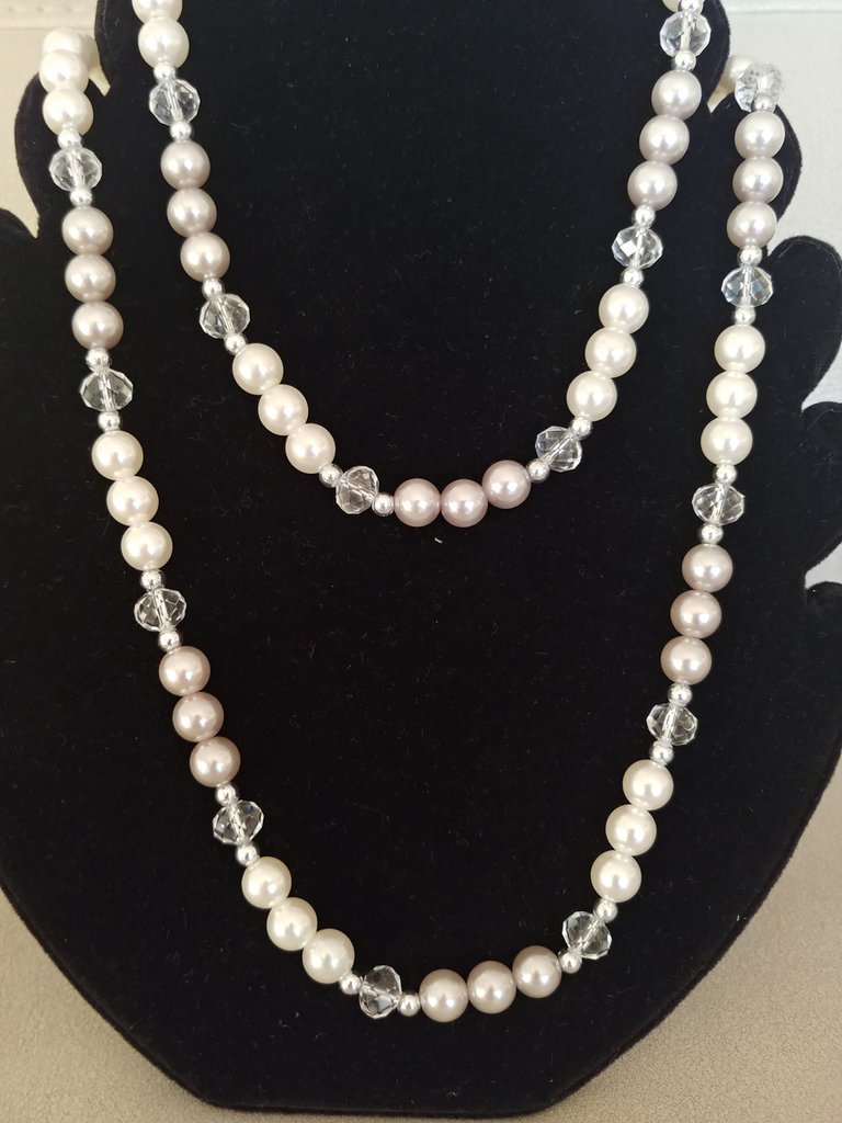 Collana Donna Con Perle E Ciondolo Fiore - Oro 14K E Argento - Regolabile 43+5 Cm - Gioiello Elegante Per Matrimonio E Damigella - Ipoallergenico