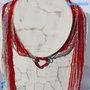 Collana Sciarpina Conteria Cuore Rosso in vetro di Murano fatto a mano