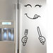 Adesivo faccina sorridente con posate per frigorifero