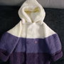 Cappotto bambino - cappotto bimbi unisex - cappotto bambino a maglia- golf bambina - cardigan unisex - cappotto a maglia panna lilla e viola