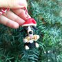 Decorazione natalizia personalizzata con cane bovaro del bernese con il nome sull'osso, addobbi per albero di natale con cane bovaro