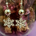 Adramata Natale Orecchini per Donna Orecchini in Argento Sterling 925 CZ Orecchini con Fiocco di Neve Orecchini Pendenti con Goccia per Feste Invernali Gioielli di Natale per Donna Regalo di Natale