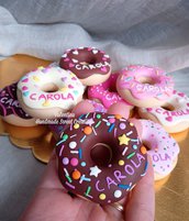Calamita Ciambella donuts fimo bomboniera compleanno comunione regalo