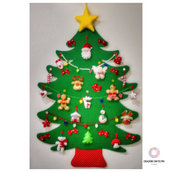 Natale Albero da parete (70cmx50cm) in feltro e Pannolenci (per bambini di ispirazione Montessori) 