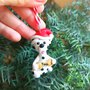 Decorazione natalizia personalizzata con cane dalmata con il nome sull'osso, addobbi per albero di natale con cane dalmata