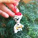 Decorazione natalizia personalizzata con cane dalmata con il nome sull'osso, addobbi per albero di natale con cane dalmata