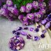 Collana scorrevole floreale viola, modellata e dipinta a mano 